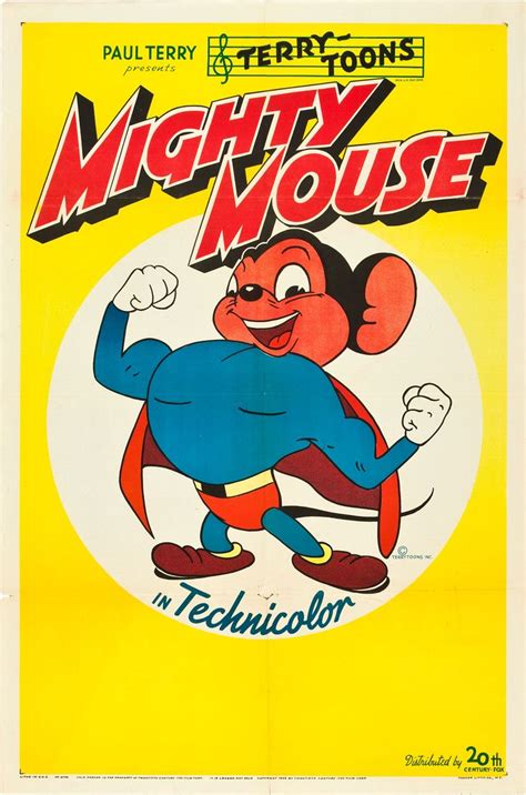 1943 Mighty Mouse Stock Poster Mighty Mouse Classic Movie Posters