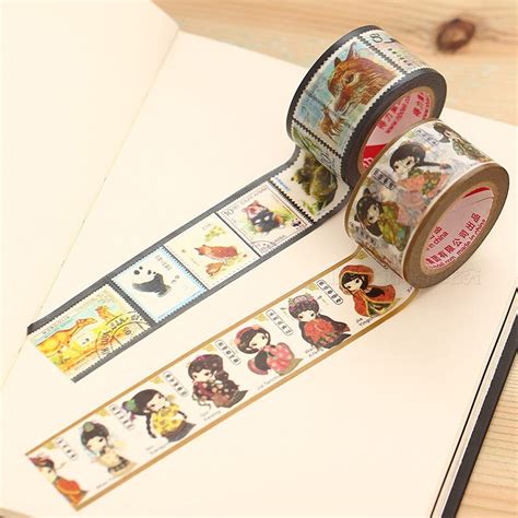 2pcs lot washi tapes diy lovely vintage paper masking tape decorative adhesive tapes
