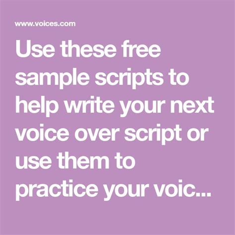 Use These Free Sample Scripts To Help Write Your Next Voice Over Script