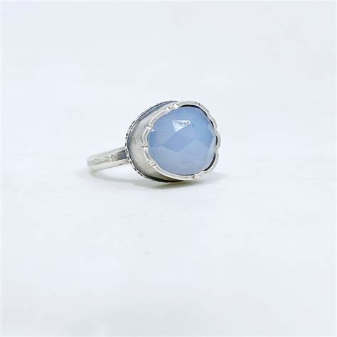 Eclectic Ethos Ring In Blue Chalcedony By Ginger Allen Silver And Stone