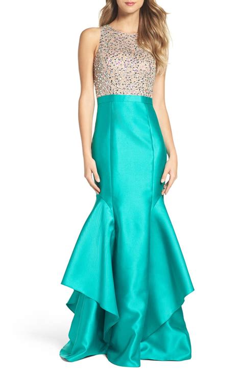 Xscape Embellished Bodice Mikado Mermaid Gown Nordstrom