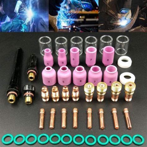 TIG Welding Torch Accessories 49Pcs Gas Lens Collet Body Assorted Size