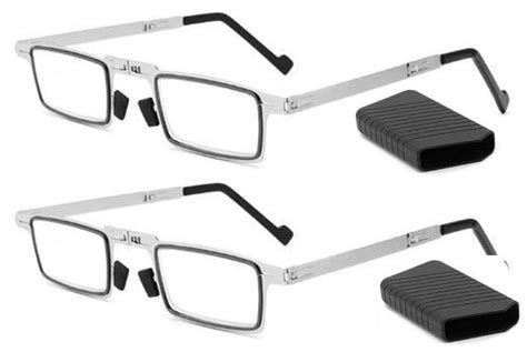 2 pack reading glasses blue light blocking folded reading glasses in case stainless steel frame
