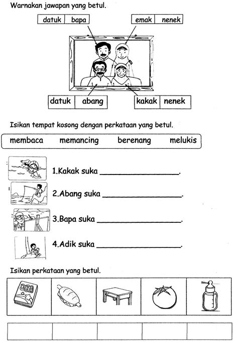 Worksheet For Kindergarten Bahasa Malaysia