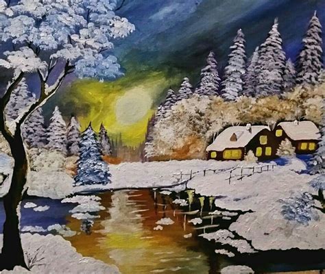 Buy Winter Wonderland Handmade Painting By Anjum Shafi Wani Codeart