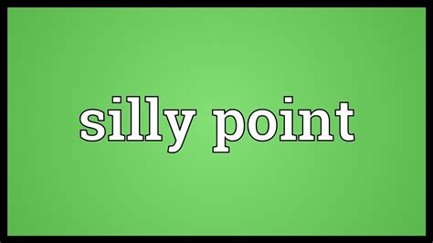 Silly Point Meaning Youtube