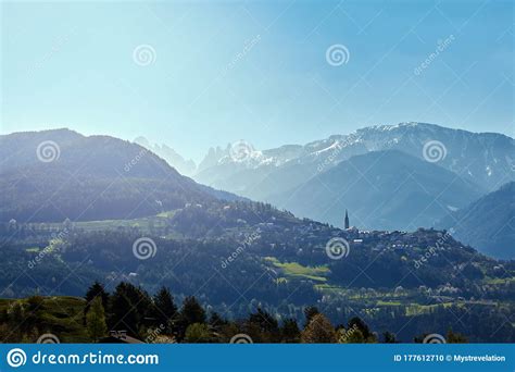 South Tyrolean Mountain Landscape With A View Of The Three Peaks In The