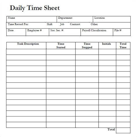 Maybe you would like to learn more about one of these? Timesheet Template Free Printable Elegant 10 Daily ...