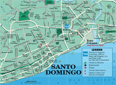 Republica dominicană on the map. Map of Santo Domingo, República Dominicana | Dominican ...