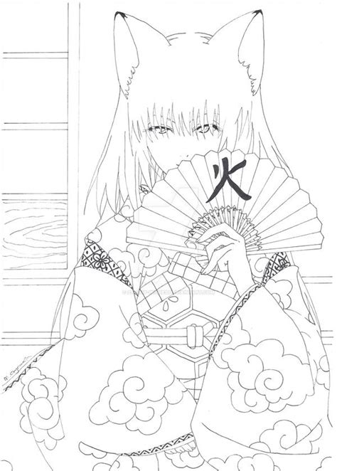 Fox Fire Kitsunebi Outline By 23 Tiny Wishes On Deviantart