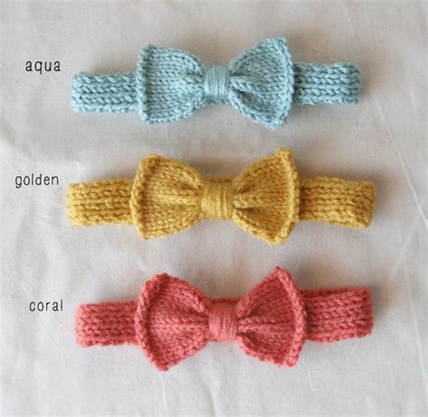 Knit Bow Headband For Baby Girl Pick Your Color 1200