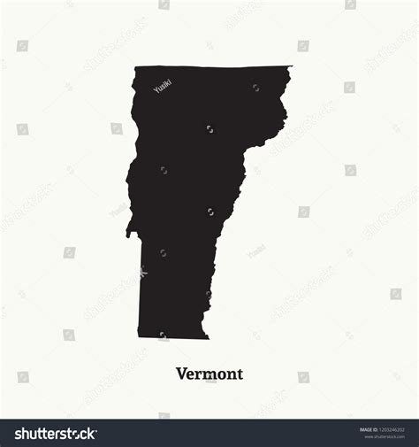 Outline Map Vermont Isolated Vector Illustration Stock Vector Royalty