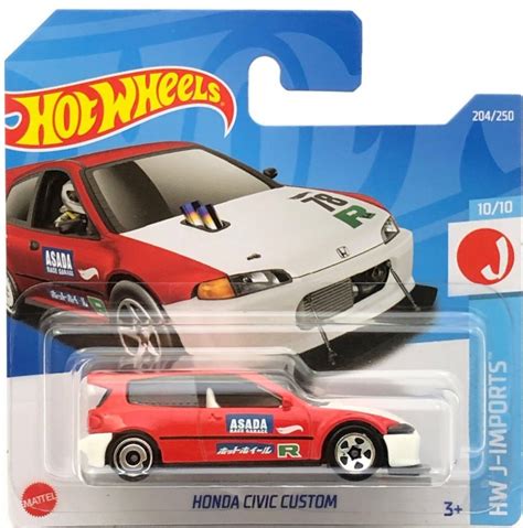 Honda Civic Custom Redwhite Hot Wheels 164 Skala Lekebiler
