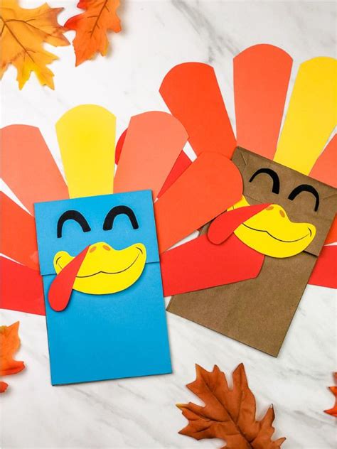 This Easy Turkey Puppet Is A Simple Craft Made From A Brown Paper Bag