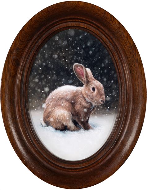 Snow Rabbit Painting Is Open For Bidding Rebecca Luncan