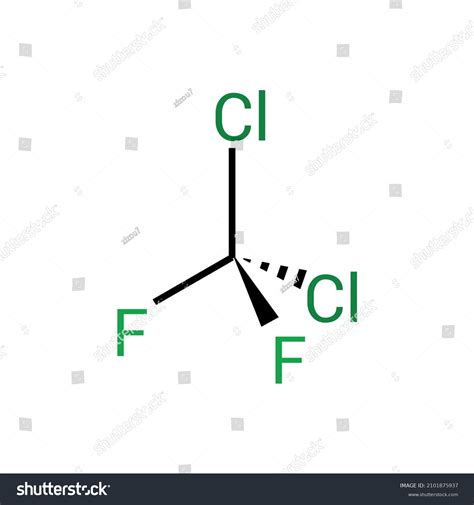 Chemical Structure Dichlorodifluoromethane Freon12 Ccl2f2 Stock Vector