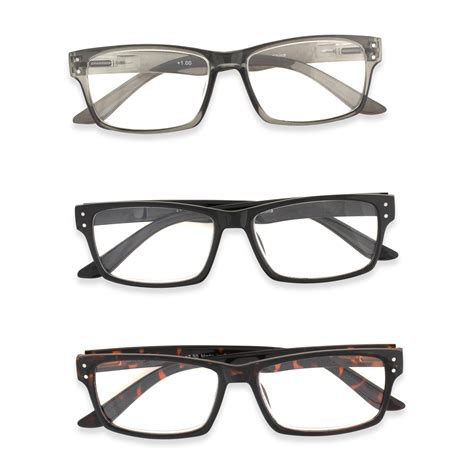 Inner Vision 3 Pack Reading Glasses Set Wspring Hinges For Men And Women