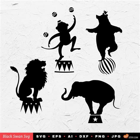 Svg 4 Vintage Circus Silhouettes Vector File For Cricut And