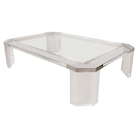 Custom Lucite And Glass Coffee Table For Sale At 1stdibs Custom Glass