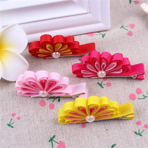 Wholesale Hot Sell 4 Color Mixr Hair Accessories Pearl Children Clip