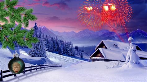 Картинка новый год, снег, зима, праздник, 2016, на рабочий стол ...