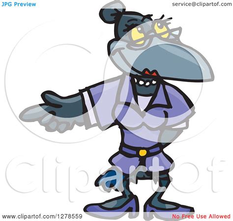 Clipart Of A Crow Woman Pointing Royalty Free Vector Illustration By Dennis Holmes Designs