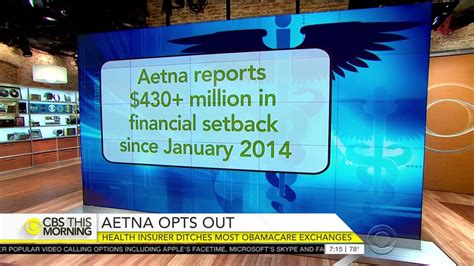 Cbs Aetna Dropping 70 Of Coverage Is Big Setback For Obamacare