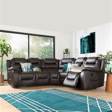 Vancouver Brown Leather Recliner Corner Sofa Furniture And Choice