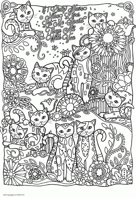 Printable Coloring Pages For Adults Cats