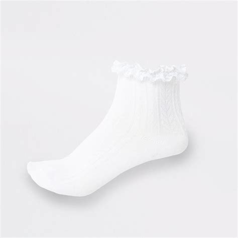 Girls White Lace Frill Socks 2 Pack In 2022 Frill Socks White Lace