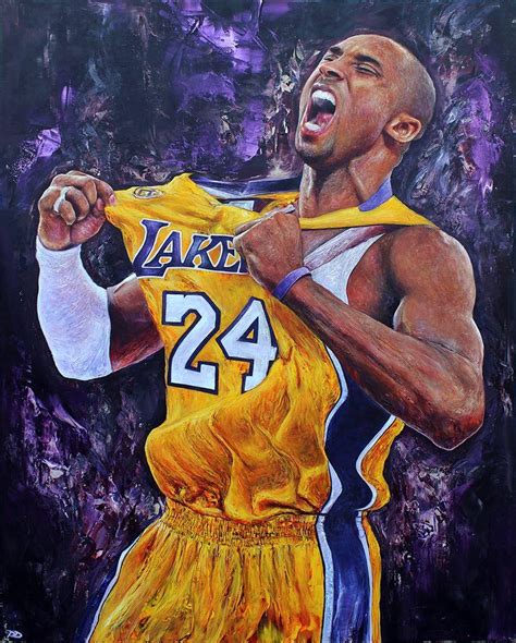 Kobe Bryant 48 X 60 Acrylic On Canvas By Paul Daniels Kobe Bryant