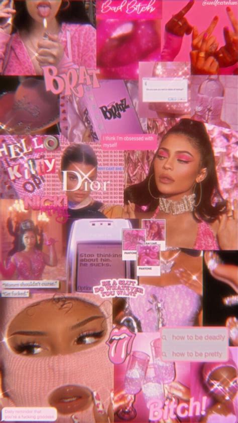 The pink theme is perfect for a girly, cute wall or photo collage for your room! Pink Baddie Aesthetic Wallpapers - Wallpaper Cave