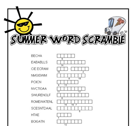 Word Scramble Fun English Games Lillie Jordans Word Scramble