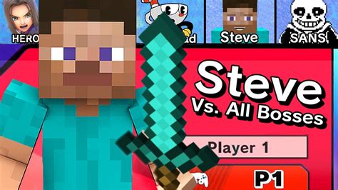 Steve Vs All Bosses In Super Smash Bros Ultimate Cutscenes Dlc