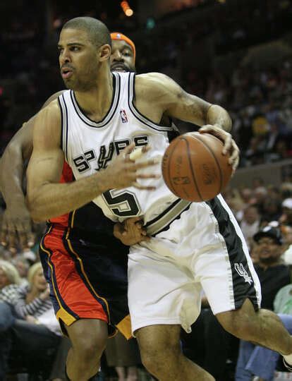 Spurs Ime Udoka On A Drive Against Golden State Warriors Baron Photo