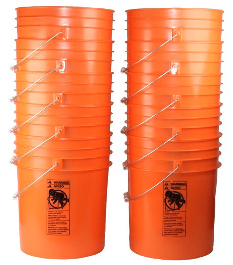 Bulk 5 Gallon Round Plastic Buckets 12 W Wire Handle Grip Colors Hot