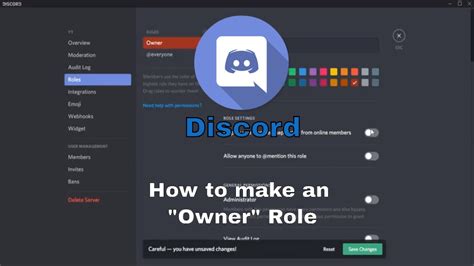 How To Make An Owner Role Discord Tutorial Youtube
