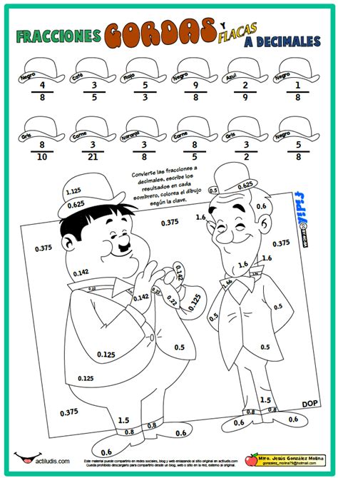 De Fracción A Número Decimal Actiludis Fracciones Fracciones