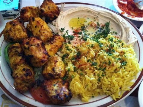 Kabob fresh mediterranean grill offers a flavorful selection of favorite menu dishes, from appetizers and side items to main entrees and desserts. Chicken kabob with hummus and kabsa (Arabic rice) soooo ...