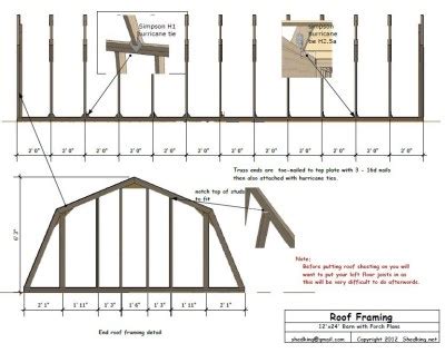 Share this link with your friends i would like rafter plans for 14×24 shed with salt box roof if possible angle cuts and length of front. 12x24 Barn Plans, Barn Shed Plans, Small Barn Plans