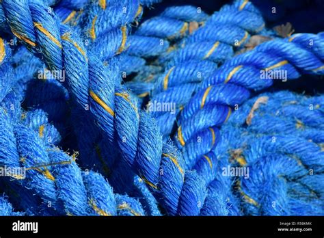 Mooring Rope In Blue Stock Photo Alamy