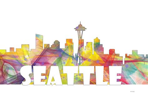 Seattle Washington Skyline Digital Art By Marlene Watson Fine Art America