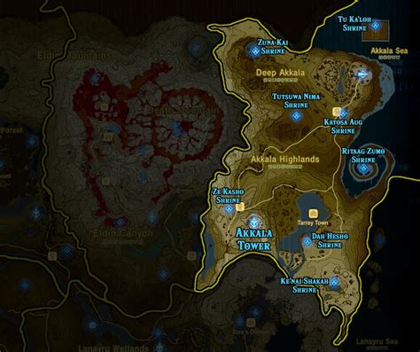 Shrine Map Legend Of Zelda Breath Of The Wild Map Poin
