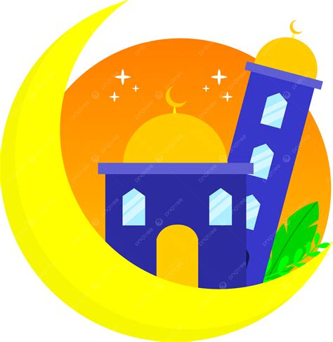 Schattige Ramadan Islamitische Moskee Illustratie Vector Ramadan