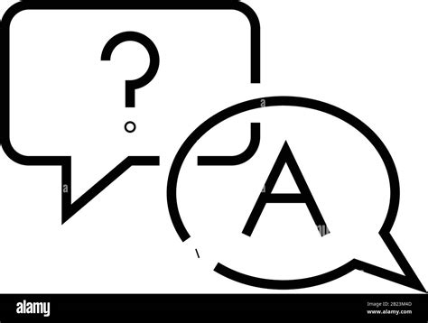 Questions And Answers Line Icon Concept Sign Outline Vector