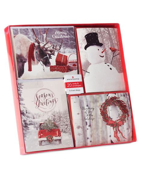 American Greetings Christmas Cards Boxed Outdoor Photos 20 Count