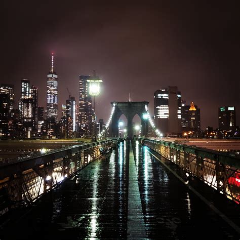 Brooklyn Bridge At Night Nyc Oc City Cities Buildings
