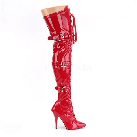 Pleaser Seduce 3028 Patent Red Crazy Heels