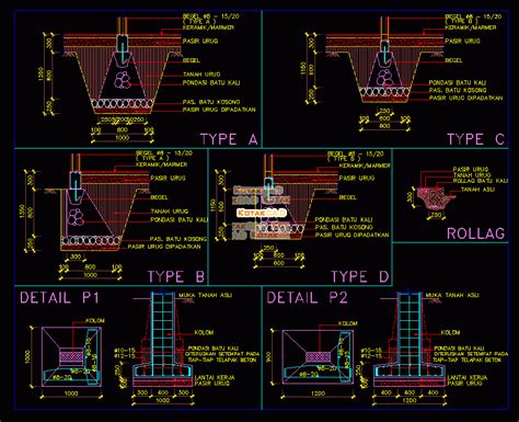 Gambar Kerja Detail Pondasi Tiang Pancang File Dwg Au