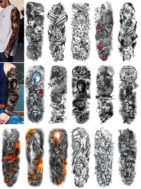 Buy Dalin Extra Large Temporary Tattoo Sleeves Full Arm Fake Tattoos For Men Women 16 Sheets